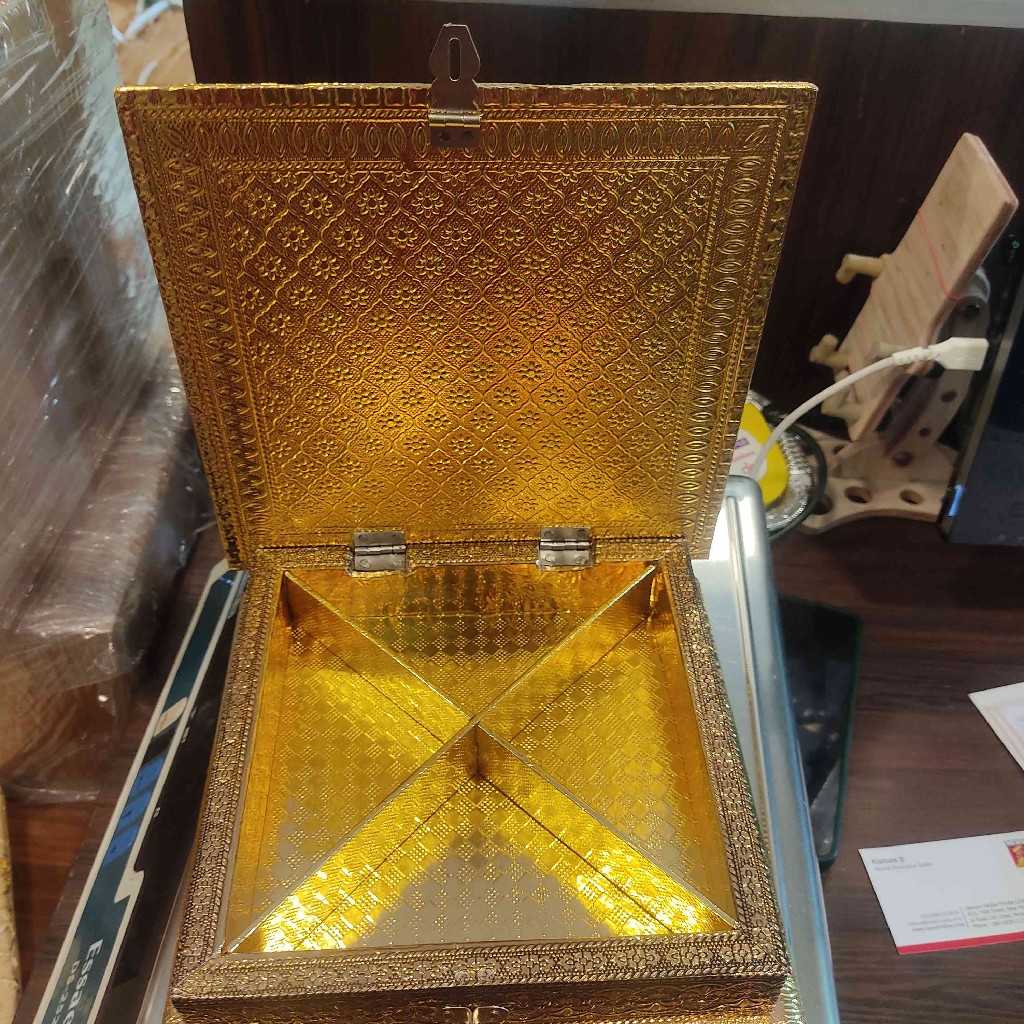 Peacock Emboss Dry Fruit Box 8x8