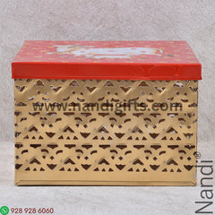 Pichwai Square Storage Box Red