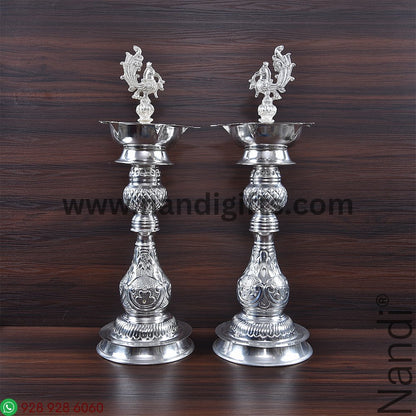 GS Peacock Diya Pair 18 Inch