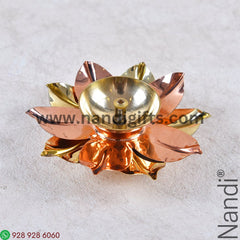 Lotus Diya Gold And Copper Colour Medium