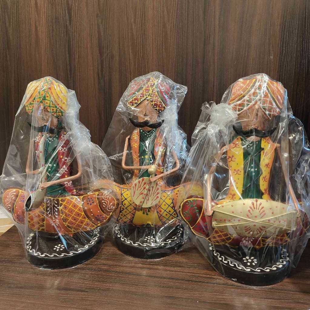 Moustache Sardar Musican Set Of 3 Copper