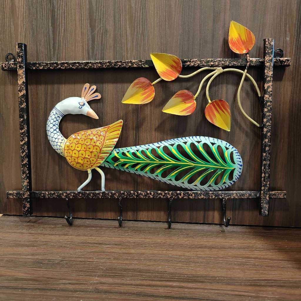 Metal Peacock Key Hanger Frame