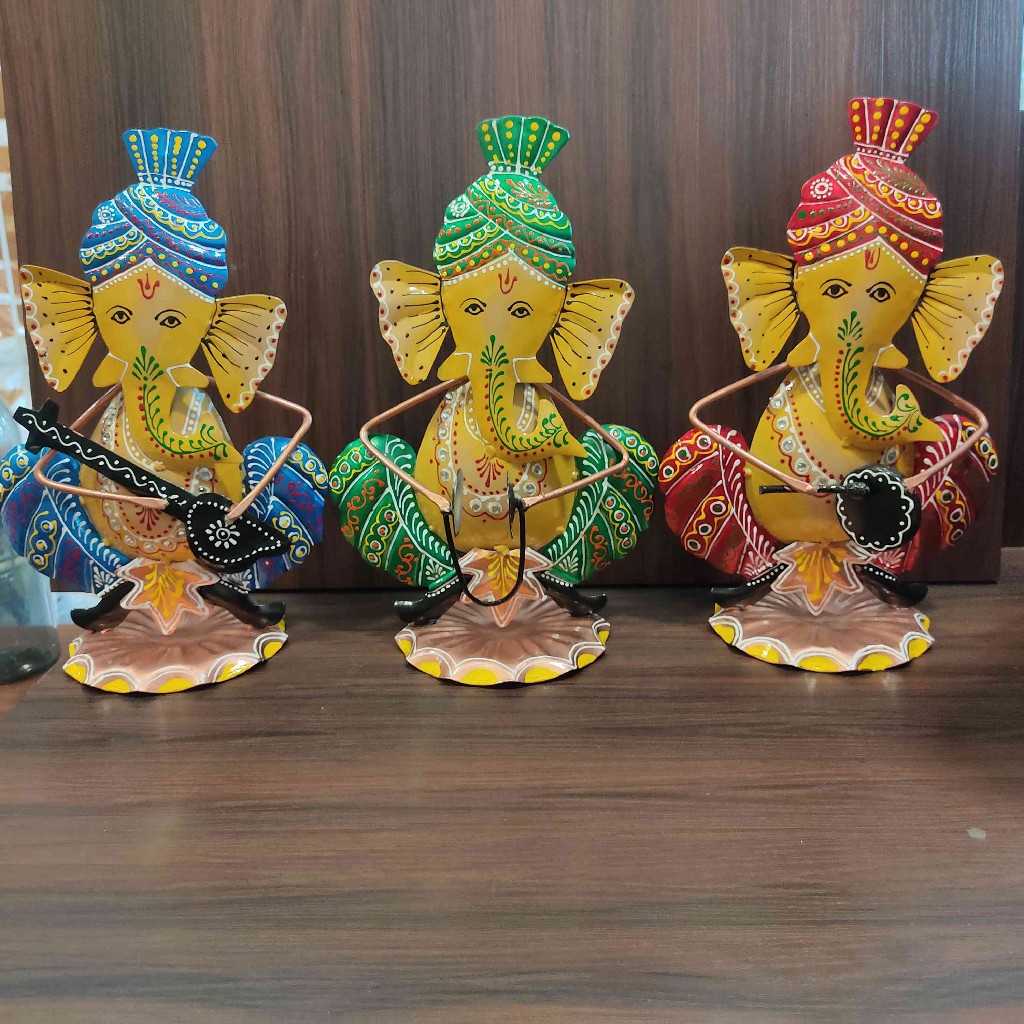 Motu Ganesh Musician Set Of 3 Stand
