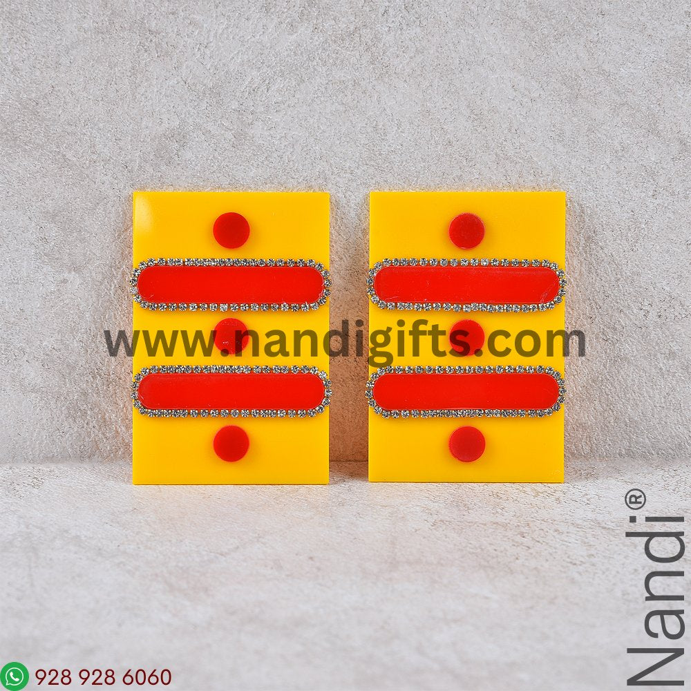 Acrylic Haldi Kumkum Door Sticker Pair Small