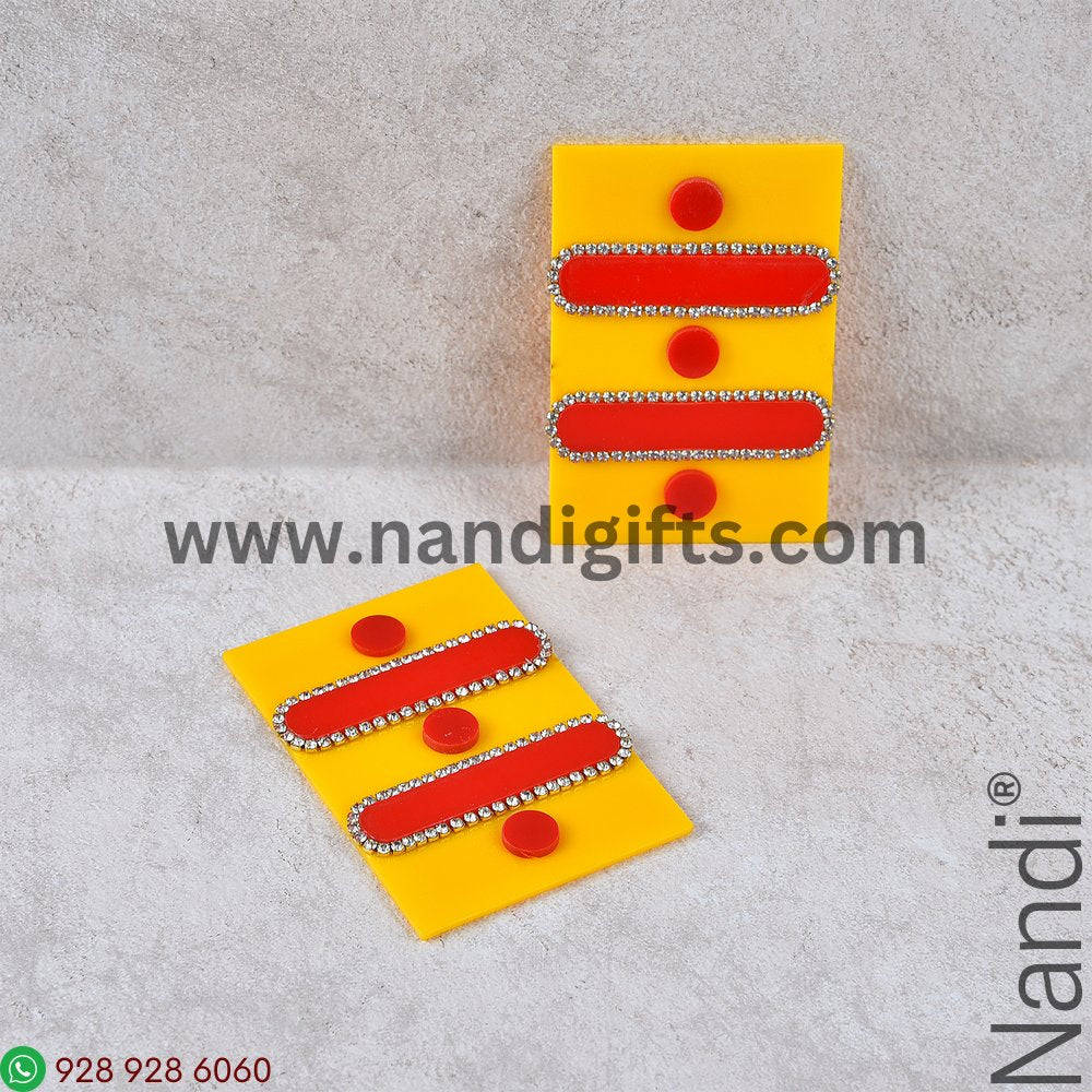 Acrylic Haldi Kumkum Door Sticker Pair Small