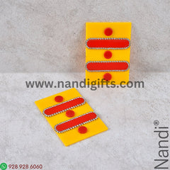 Acrylic Haldi Kumkum Door Sticker Pair Small