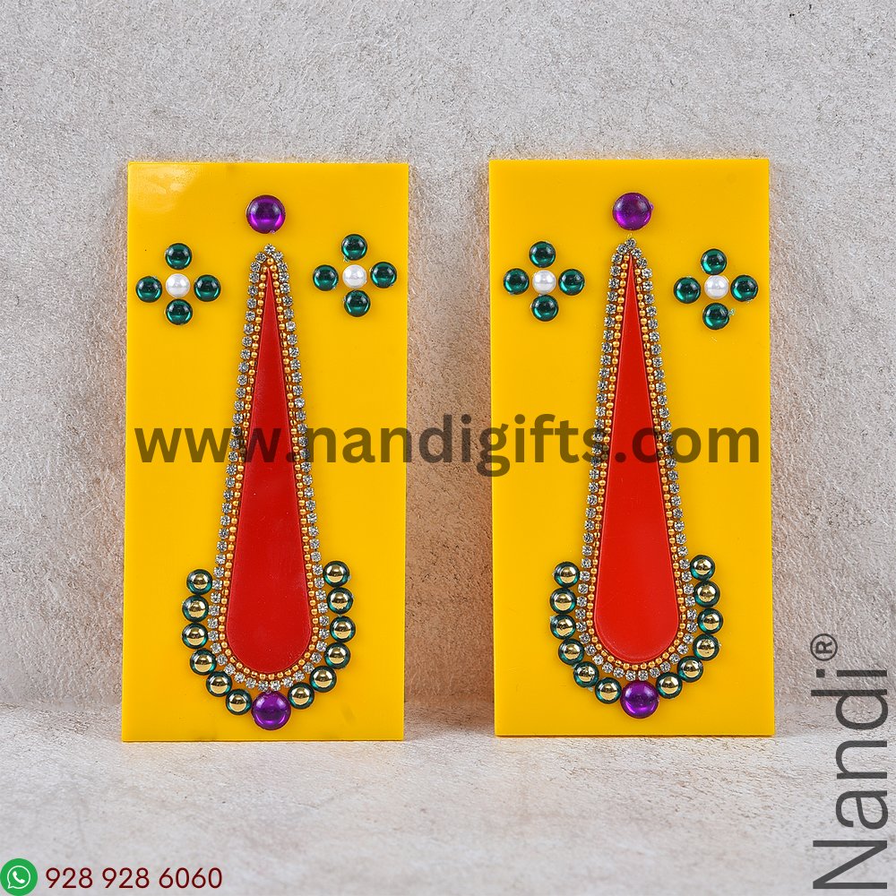 Acrylic Haldi Kumkum Namam Door Sticker Pair