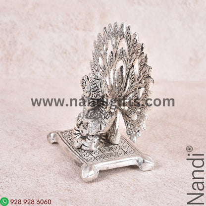 Ganesh With Tree Silver Antiq