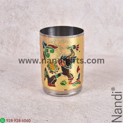 Minakari Glass Elephant Gold