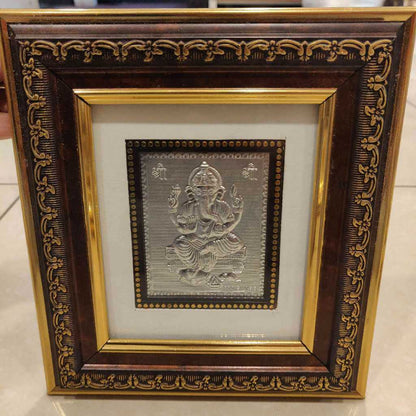 Ganesh Photo Frame 999 Silver 19x21 cm