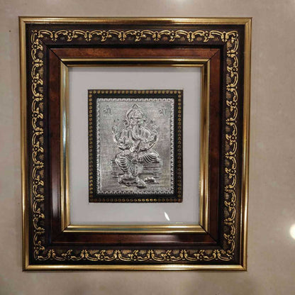 Ganesh Photo Frame 999 Silver 19x21 cm
