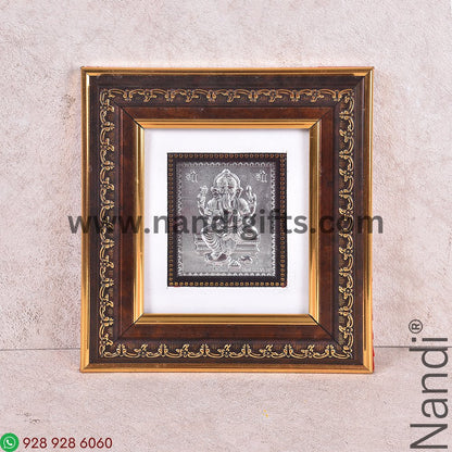 Ganesh Photo Frame 999 Silver 19x21 cm