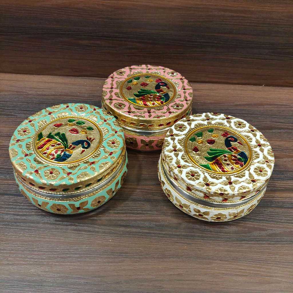 Minakari Pastel Peacock Box Medium Assorted Colours