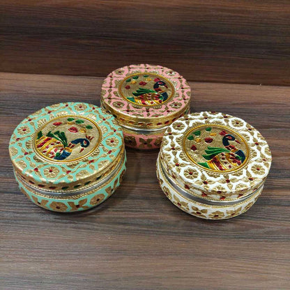 Minakari Pastel Peacock Box Medium Assorted Colours