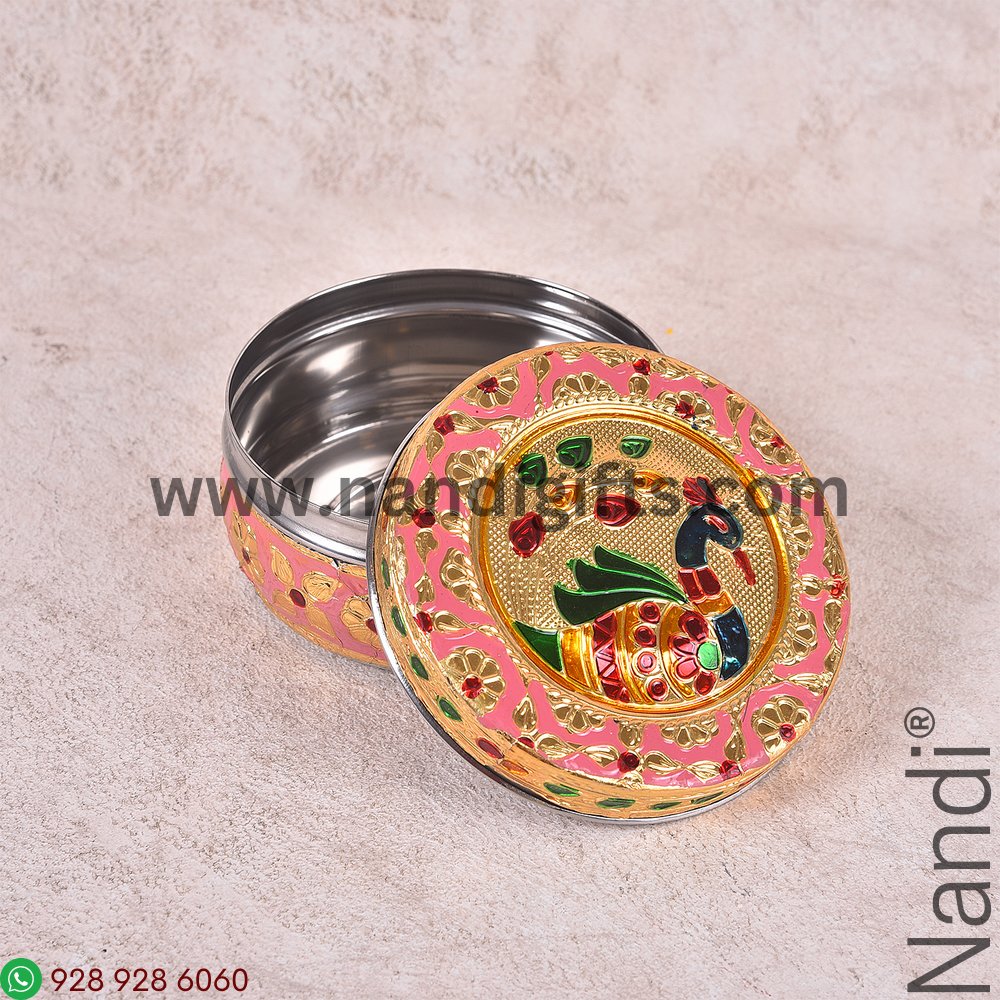 Minakari Pastel Peacock Box Medium Assorted Colours