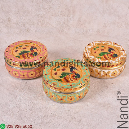 Minakari Pastel Peacock Box Medium Assorted Colours