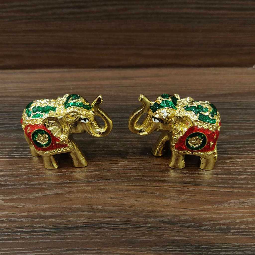 Mini Gold Mina Polyresin Elephant Pair