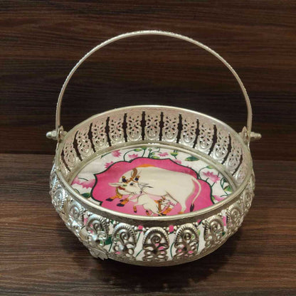 GS Pichwai Basket Round 6 Inch
