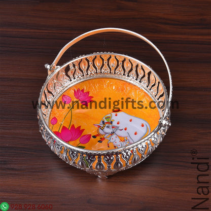 GS Pichwai Basket Round 6 Inch