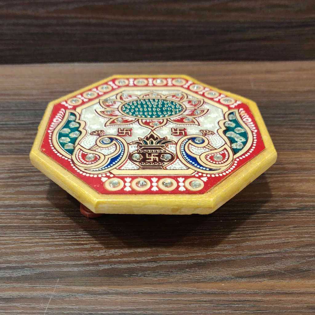 Marble Hexagon Chowki 4x4
