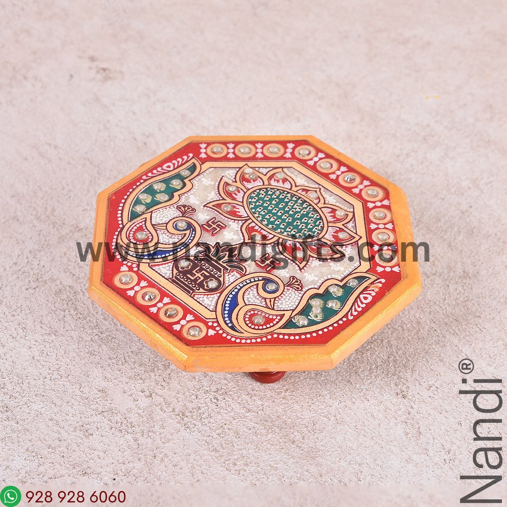 Marble Hexagon Chowki 4x4