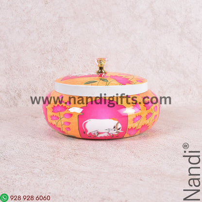 Pichwai Printed Matka Box Big