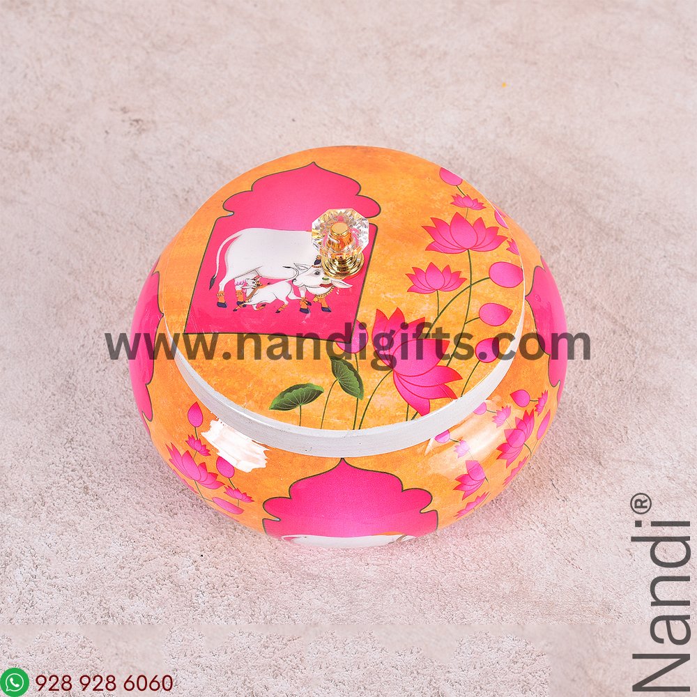 Pichwai Printed Matka Box Big