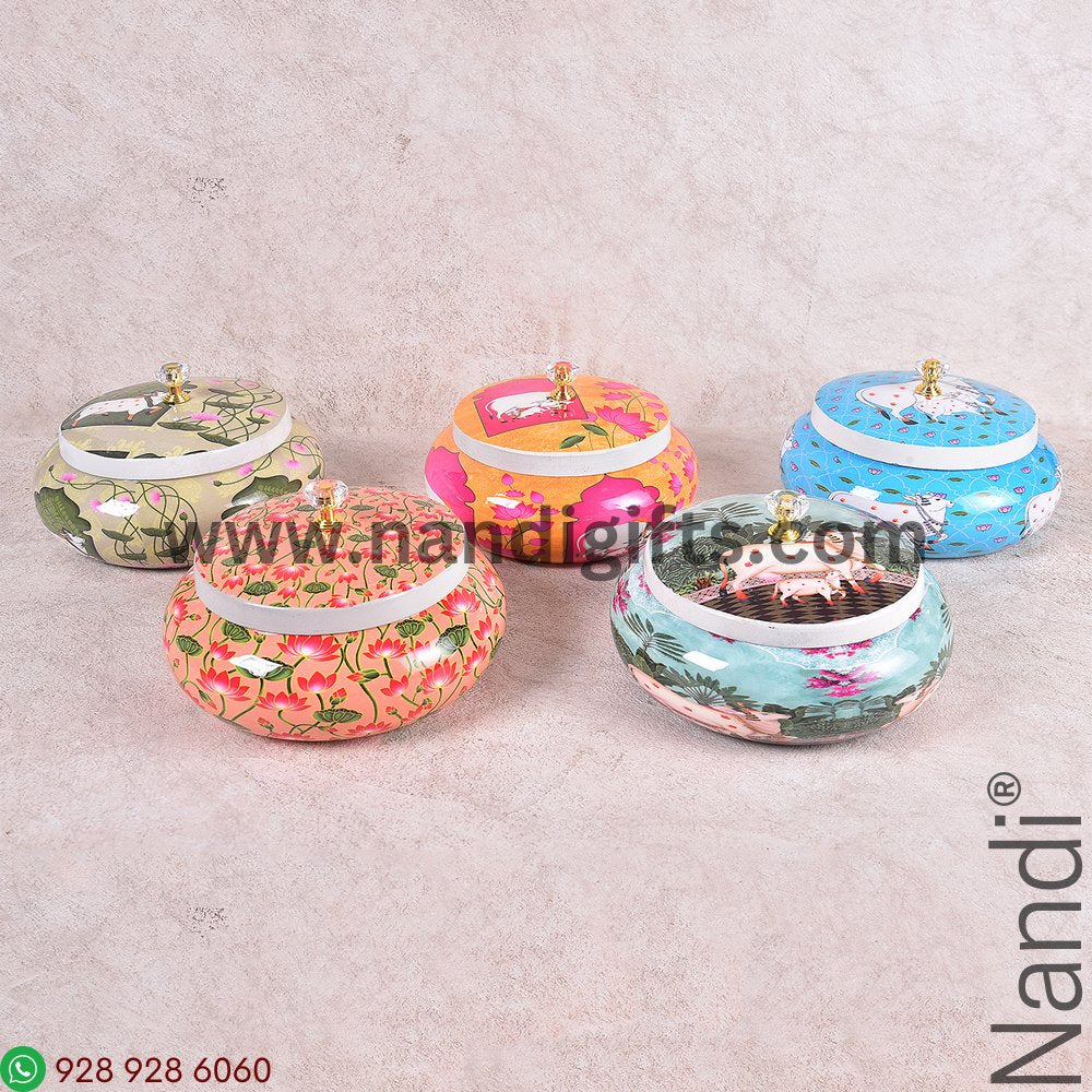 Pichwai Printed Matka Box Big