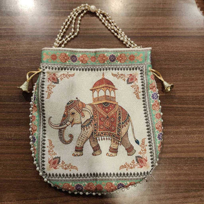 Potli Flat Printed Poly Jute