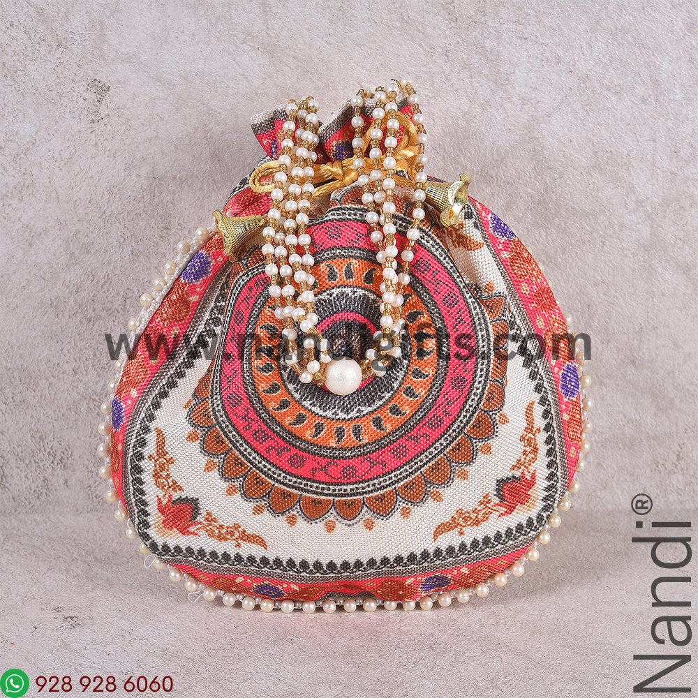 Potli Flat Printed Poly Jute