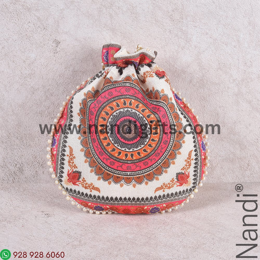 Potli Flat Printed Poly Jute