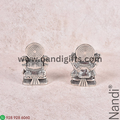 Metal Silver Antiq Ganesh Lakshmi set