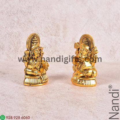 Metal Gold Antiq Ganesh Lakshmi set