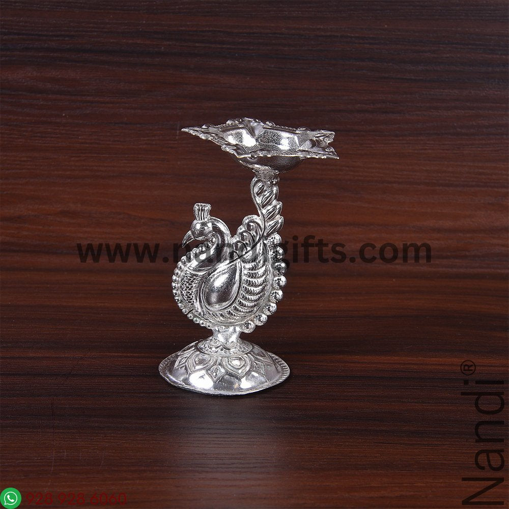 GSB Peacock Panchmuki-Leaf Diya Assorted