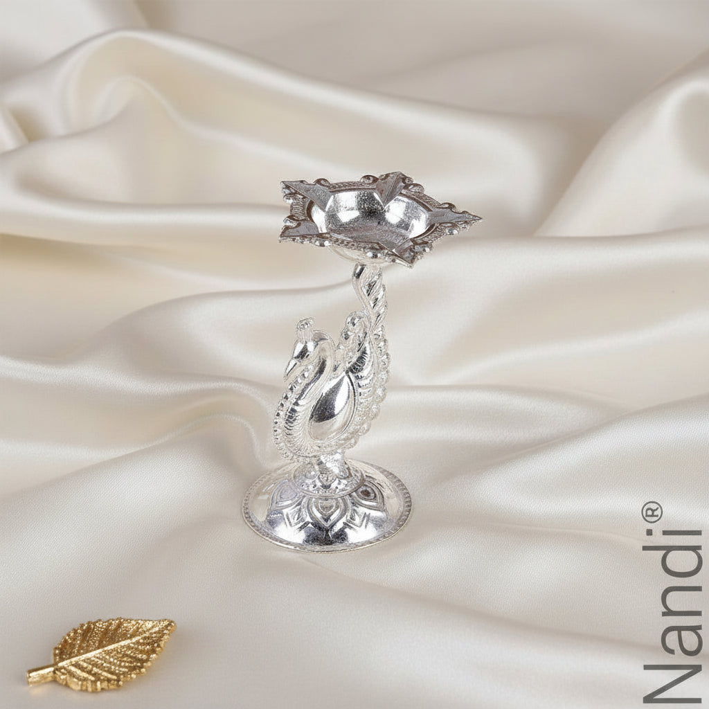 GSB Peacock Panchmuki-Leaf Diya Assorted