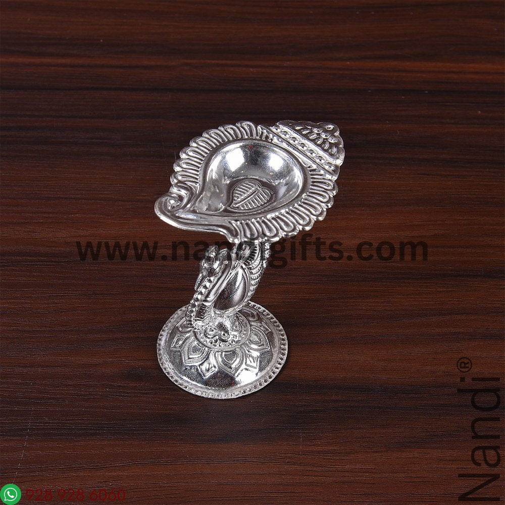 GSB Peacock Panchmuki-Leaf Diya Assorted