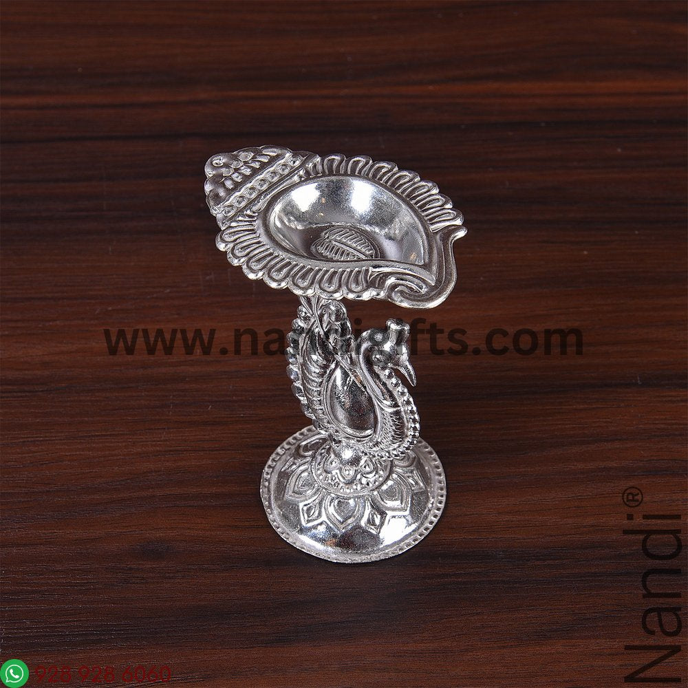 GSB Peacock Panchmuki-Leaf Diya Assorted