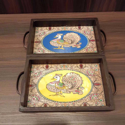 Tanjore-Pichwai Prints Wooden Trays 6X9