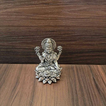Antiq German Silver Kamal Lakshmi 2.5 Inch