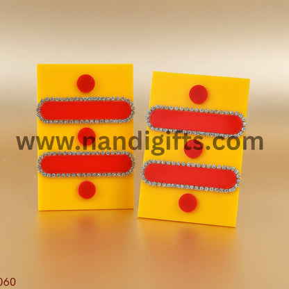 Acrylic Haldi Kumkum Door Sticker Pair Small