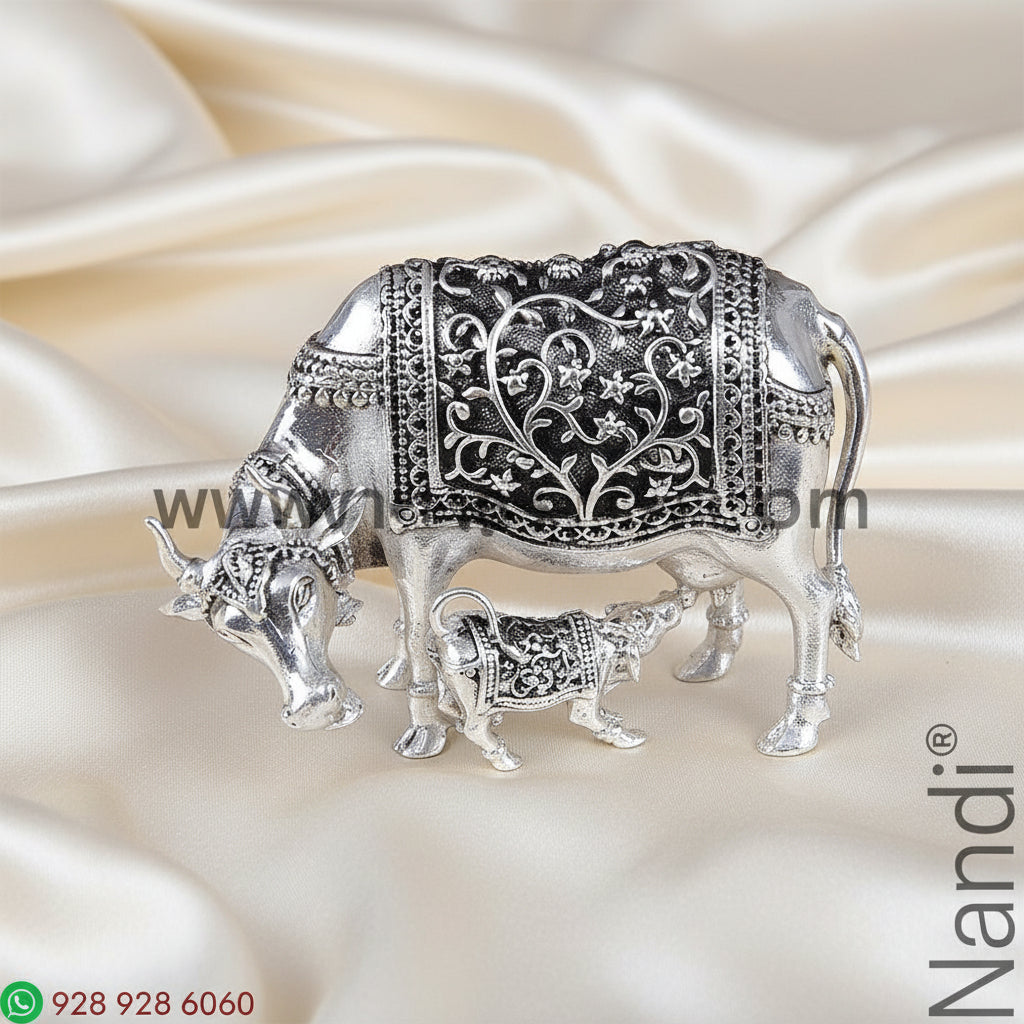Antiq German Silver Cow And Calf 2