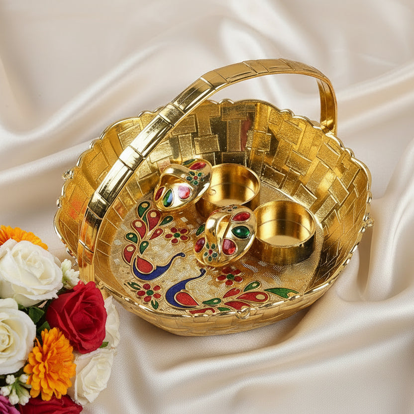 Basket Minakari Kumkum Box Big