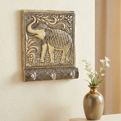 Elephant German Oxidized Key Holder