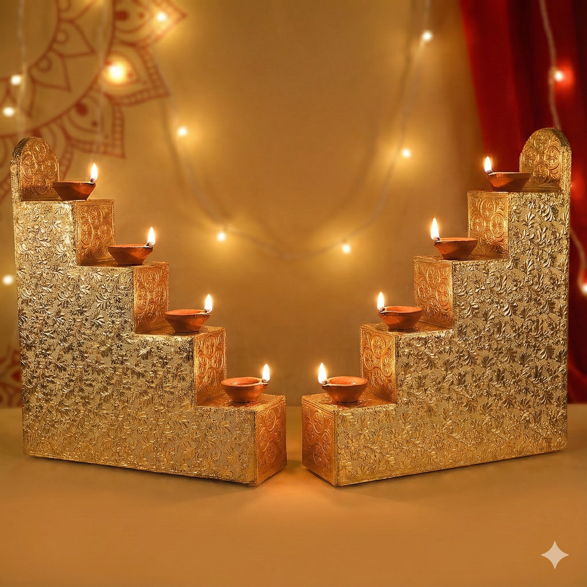 Diya Steps Golden Pair