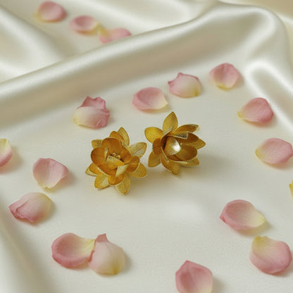 Gold Plated Parijatha Flower Pair