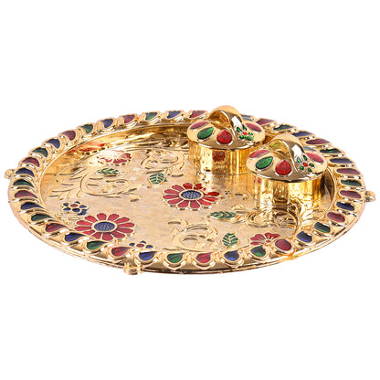 Kumkum Plate Minakari Suraj