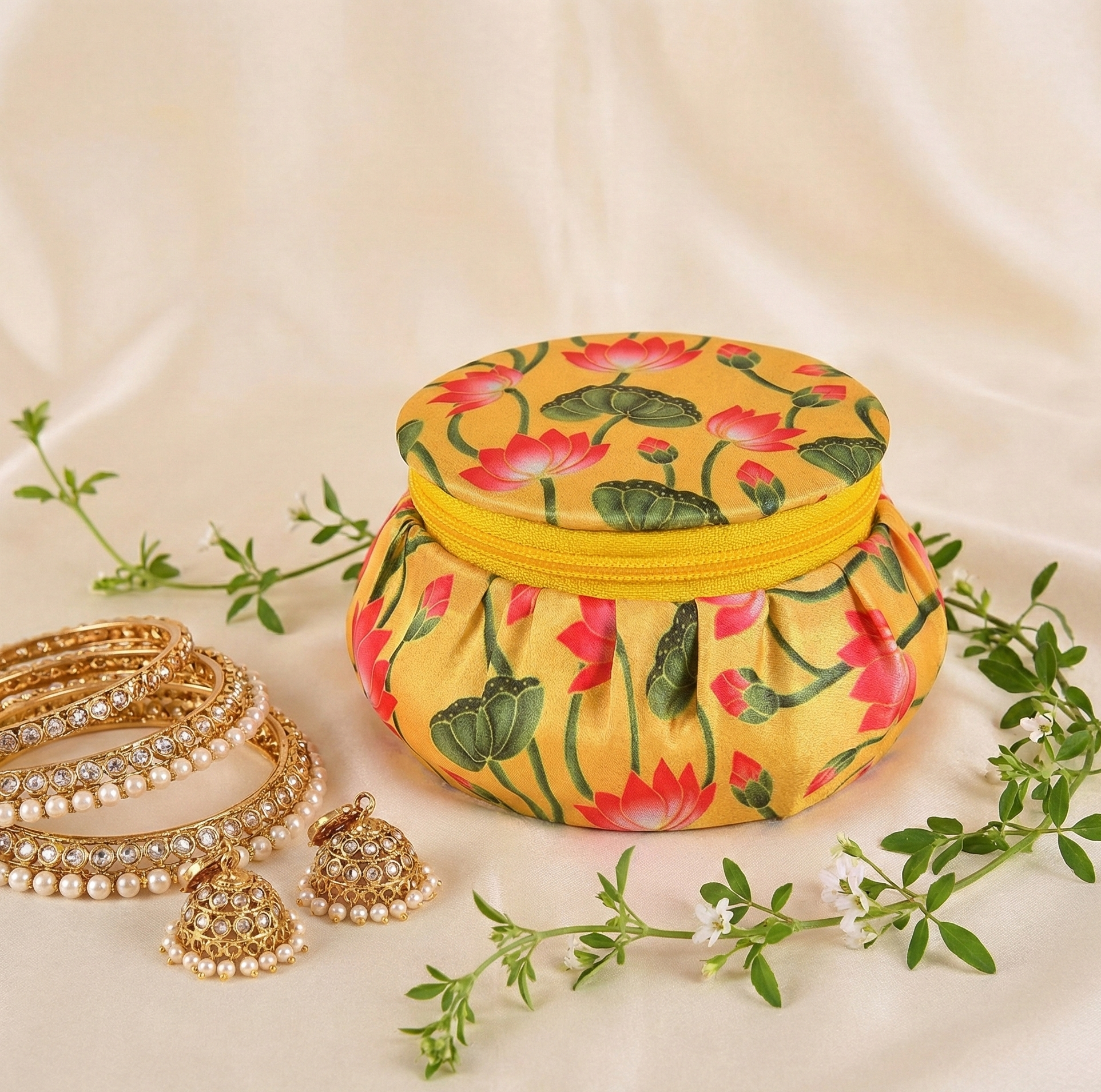 Pichwai Lotus Matka Bangle Box