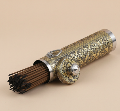 Antique oxidized minakari incense holder