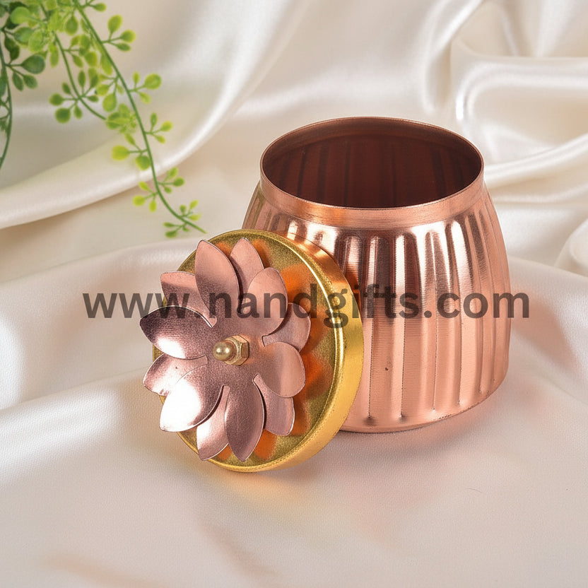 Copper Finish Jar Stripes