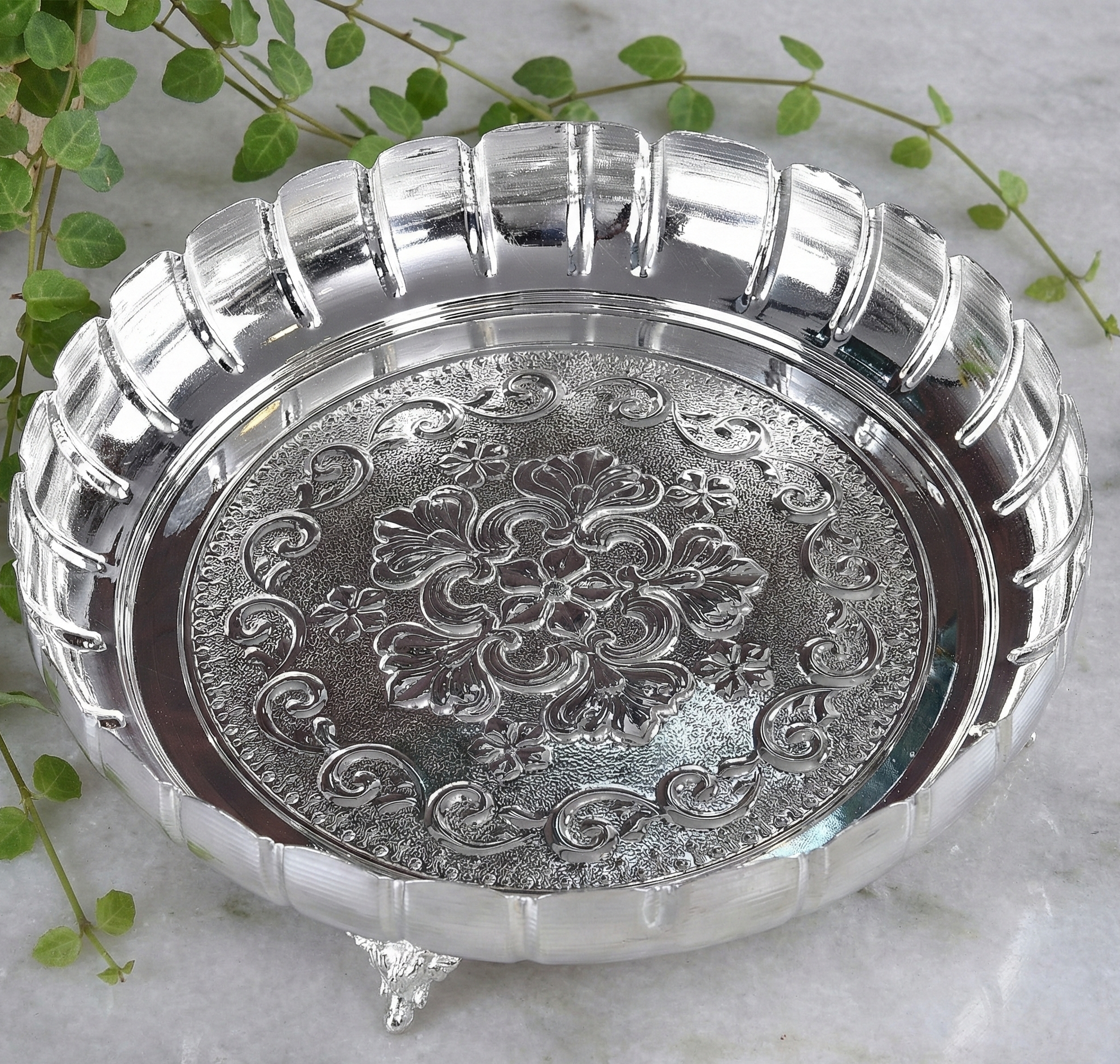 german silver plate with stand